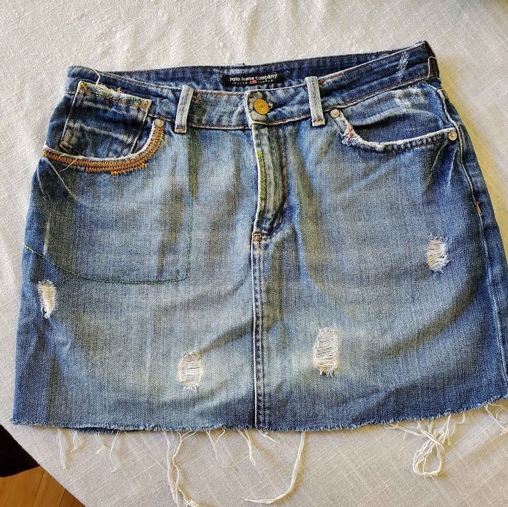 Ralph Lauren Polo Jeans Melanie Raw Edge Skirt